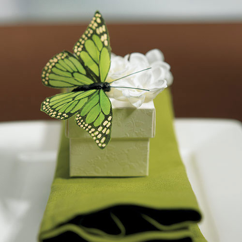 Hand painted green butterfly decoration